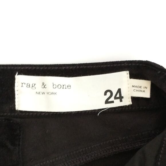 Rag & Bone Black Velvet Mid-Rise Skinny Jeans Size 24 READ - Picture 9 of 12